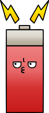 Bir insan tarafından çizilen bataryanın gölgelenmiş karikatürü