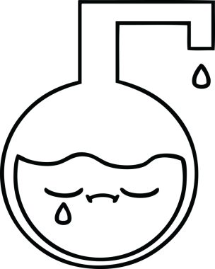 Bir insan tarafından çizilmiş bir bilim deneyinin çizgi çizimi