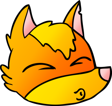 Bir insan tarafından çizilmiş tilki çizgi film karakteri