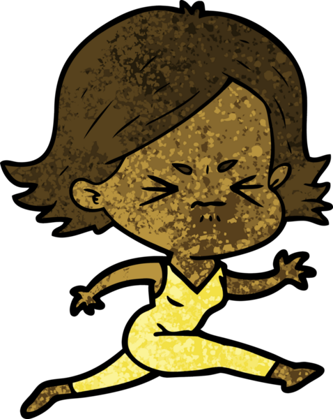 Bir insan tarafından çizilmiş kızgın bir kadın.