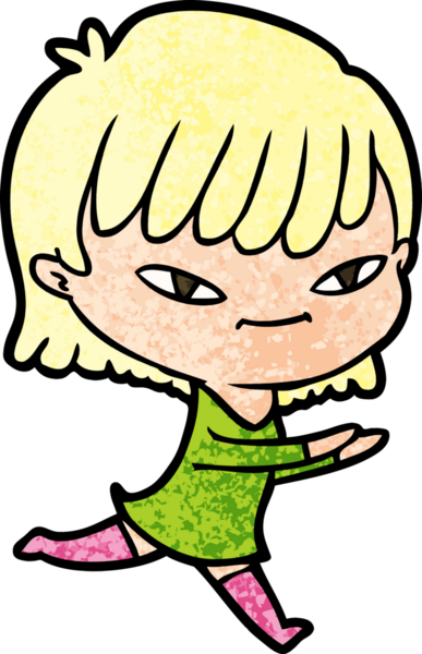 Bir insan tarafından çizilmiş karikatür kadın.