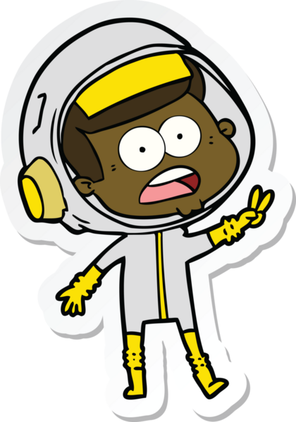 Bir insan tarafından çizilen bir karikatür çıkartması astronotu şaşırttı.