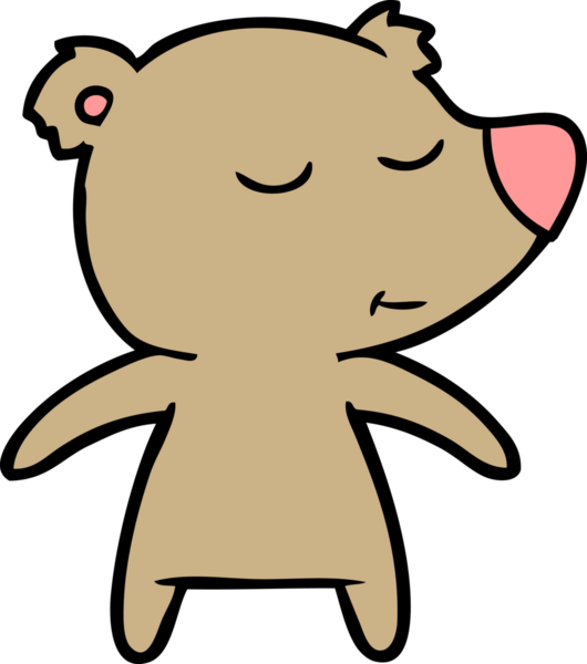 Bir insan tarafından çizilmiş mutlu çizgi film ayısı.