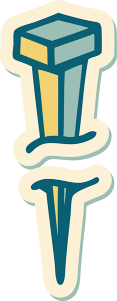 Bir insan tarafından çizilmiş geleneksel demir çivi stili dövme çıkartması.