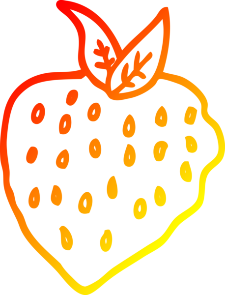 Bir insan tarafından çizilmiş bir çileğin sıcak gradyan çizimi