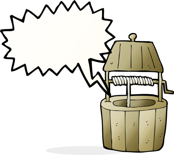 Bir insan tarafından çizilmiş konuşma baloncuğu ile dilek kuyusu