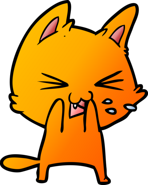 Bir insan tarafından çizilmiş kedi tıslaması.