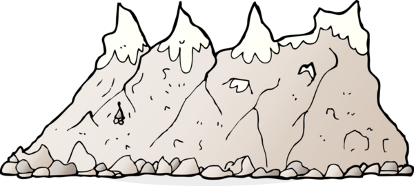 bir insan tarafından çizilmiş çizgi film sıradağları