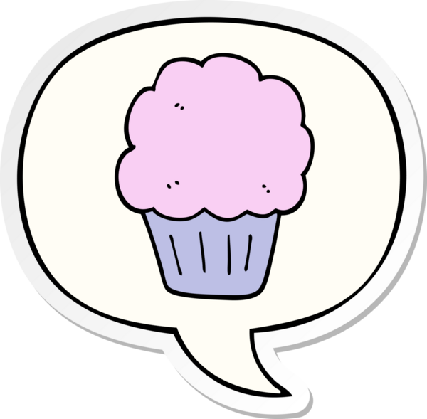 Bir insan tarafından çizilmiş baloncuk çıkartmalı çizgi film keki.