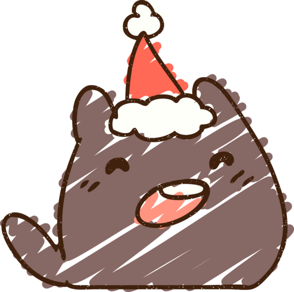 Bir insan tarafından çizilen Noel Kedisi Tebeşiri