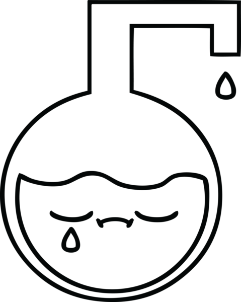 Bir insan tarafından çizilmiş bir bilim deneyinin çizgi çizimi