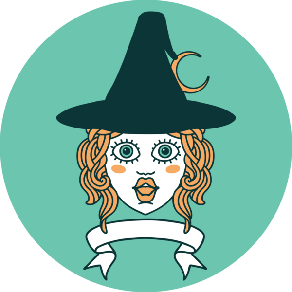 Bir insan tarafından çizilmiş pankartıyla insan cadı karakteri simgesi