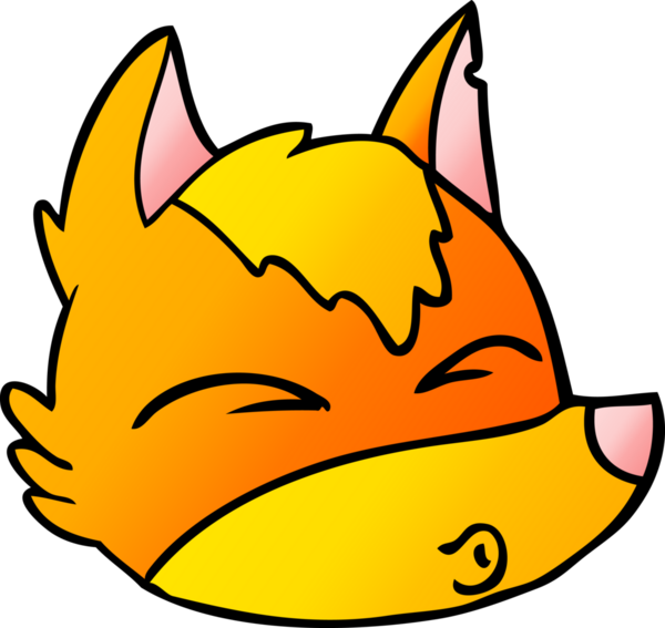 Bir insan tarafından çizilmiş tilki çizgi film karakteri