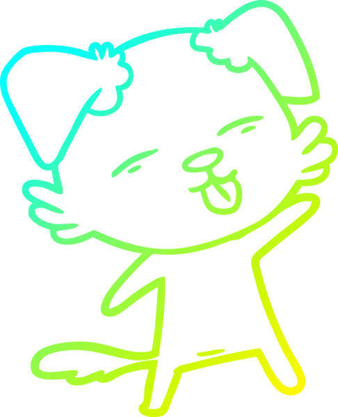 Bir insan tarafından çizilmiş bir çizgi film köpeğinin soğuk çizgi çizimi.