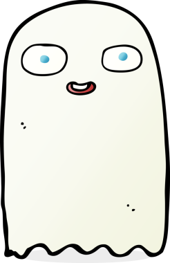 Bir insan tarafından çizilmiş komik çizgi film hayaleti.