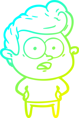 Bir insan tarafından çizilmiş soğuk çizgi çizgi film karakteri.