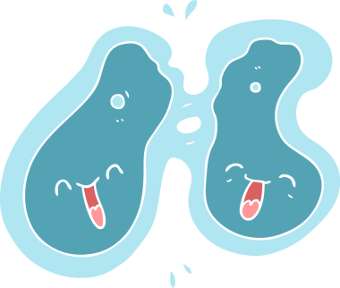 Bir insan tarafından çizilen düz renk çizgi film hücresi