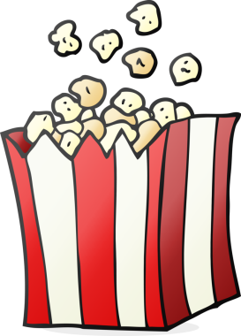 Bir insan tarafından çizilmiş serbest çizim patlamış mısır