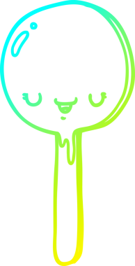 Bir insan tarafından çizilmiş şeker lolipopunun soğuk gradyan çizimi