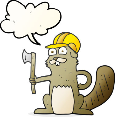 Bir insan tarafından çizilmiş serbest konuşma balonu karikatürü kunduzu