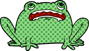 Bir insan tarafından çizilmiş karalama kurbağası.