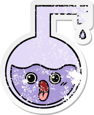 Bir insan tarafından çizilmiş sevimli bir karikatür bilim deneyinin sıkıntılı çıkartması.