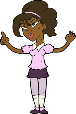 Bir insan tarafından çizilmiş bir fikri olan karikatür kadın.