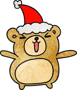 Bir insan tarafından çizilmiş kawai ayısının el yapımı karikatürü.