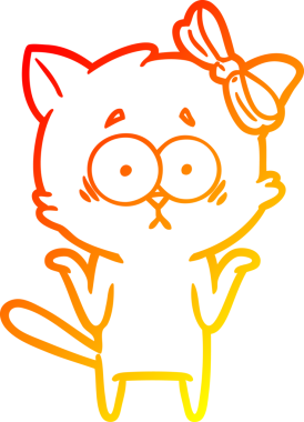 Bir insan tarafından çizilmiş çizgi film kedisinin sıcak çizgi çizimi