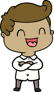 Bir insan tarafından çizilmiş mutlu bir adam.