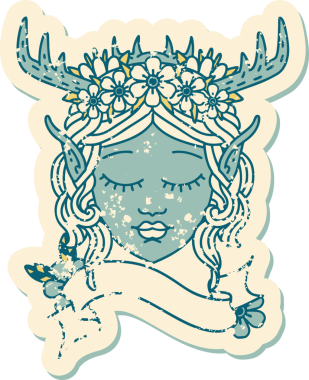 Retro Dövme Tarzı Elf Karakter Yüzü Bir İnsan Tarafından Çizildi