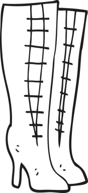 Bir insan tarafından çizilmiş siyah beyaz çizgili çizmeler.