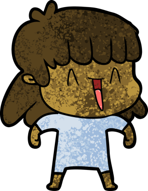 Bir insan tarafından çizilmiş karikatür kadın.