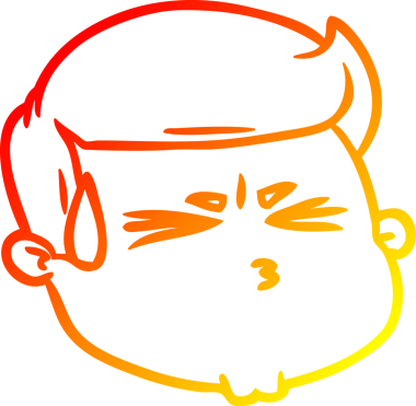 Bir insan tarafından çizilen çizgi film karakterinin sıcak çizgi çizimi