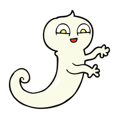 Bir insan tarafından çizilmiş karikatür bir hayalet.