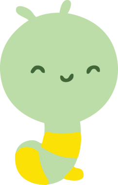 Bir insan tarafından çizilmiş tırtıl.