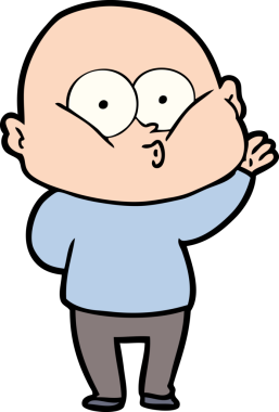 Bir insan tarafından çizilmiş kel bir adam.