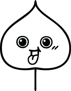 Bir insan tarafından çizilmiş dışavurumsal yaprağın çizgi çizimi