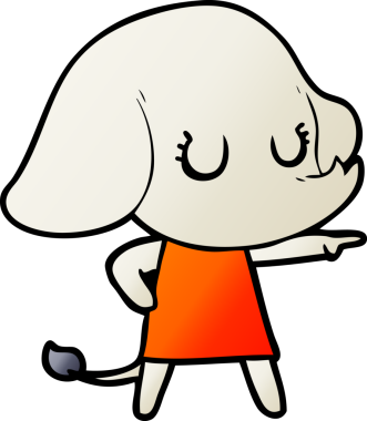 Bir insan tarafından çizilmiş şirin bir fil.