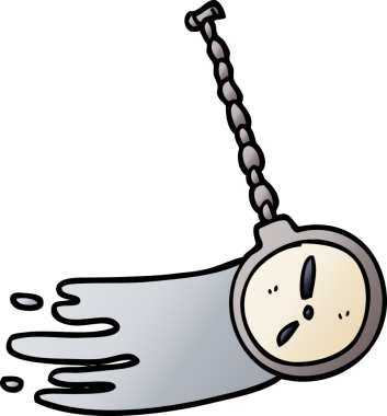 Bir insan tarafından çizilmiş hipnozcu saat.