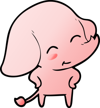 Bir insan tarafından çizilmiş şirin bir fil.