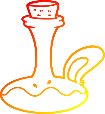 Bir insan tarafından çizilmiş çizgi film yağının sıcak gradyan çizgisi.