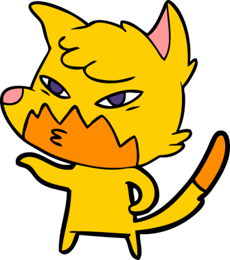 Bir insan tarafından çizilmiş tilki çizgi film karakteri