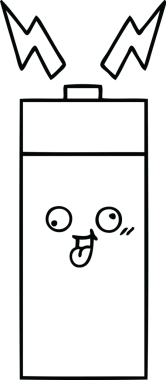 Bir insan tarafından çizilmiş bir pilin çizgi çizimi