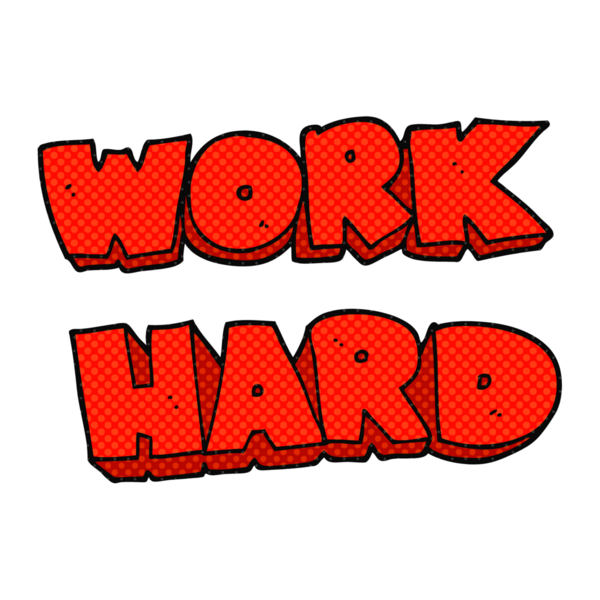 Bir insan tarafından çizilmiş serbest çizim, sıkı çalışma sembolü.