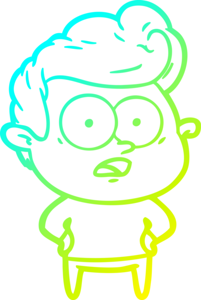 Bir insan tarafından çizilmiş soğuk çizgi çizgi film karakteri.