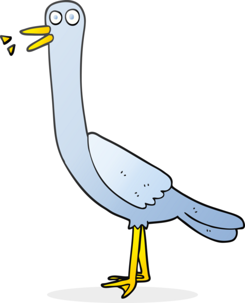 Bir insan tarafından çizilmiş serbest çizgi film kuşu.