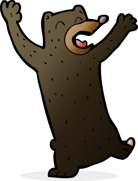 bir insan tarafından çizilmiş kara ayı çizgi filmi