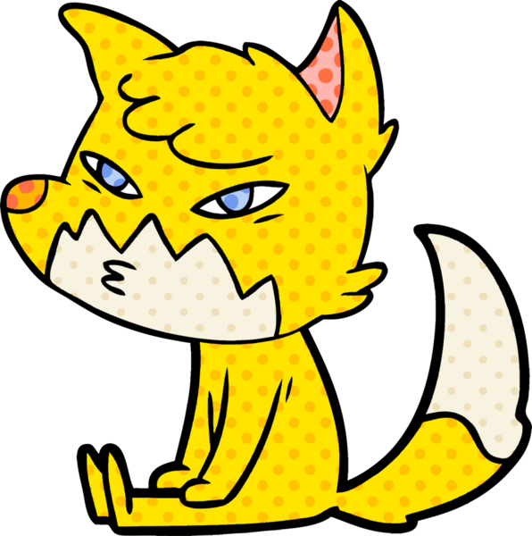 Bir insan tarafından çizilmiş tilki çizgi film karakteri