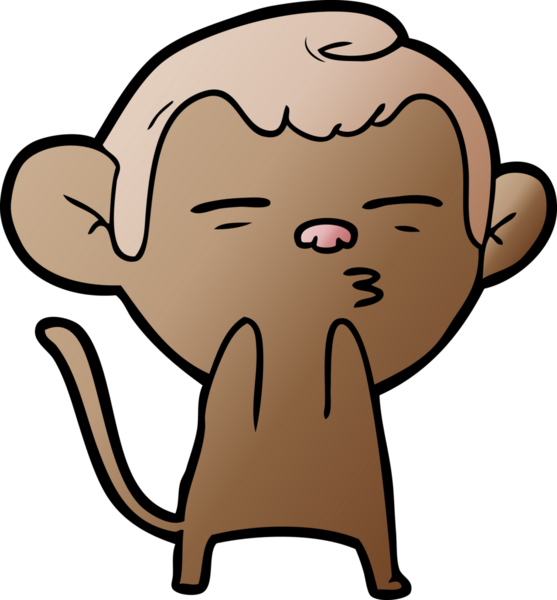 bir insan tarafından çizilmiş şüpheli maymun çizgi filmi